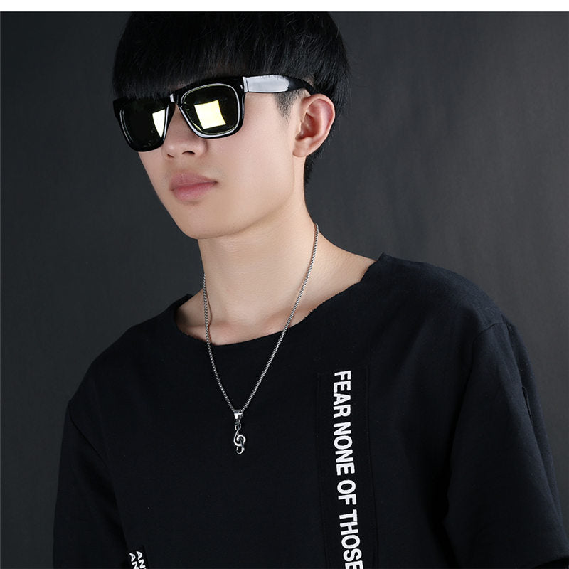 Treble Clef Rock Necklace