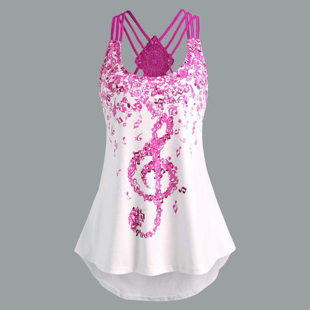 Musical Note Strappy Tank Top