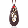 Vintage Wooden Musical Note Necklace