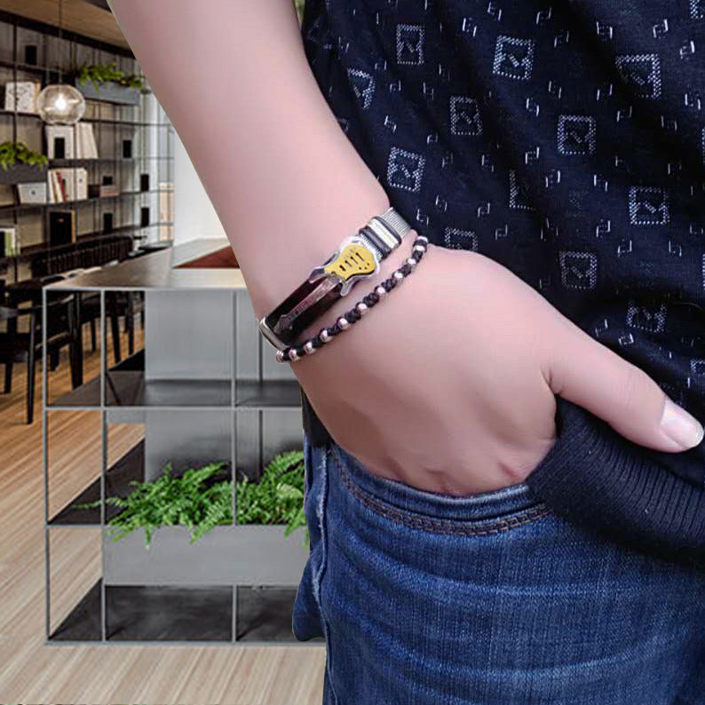 Punk Stainless Steel Guitar Bangle