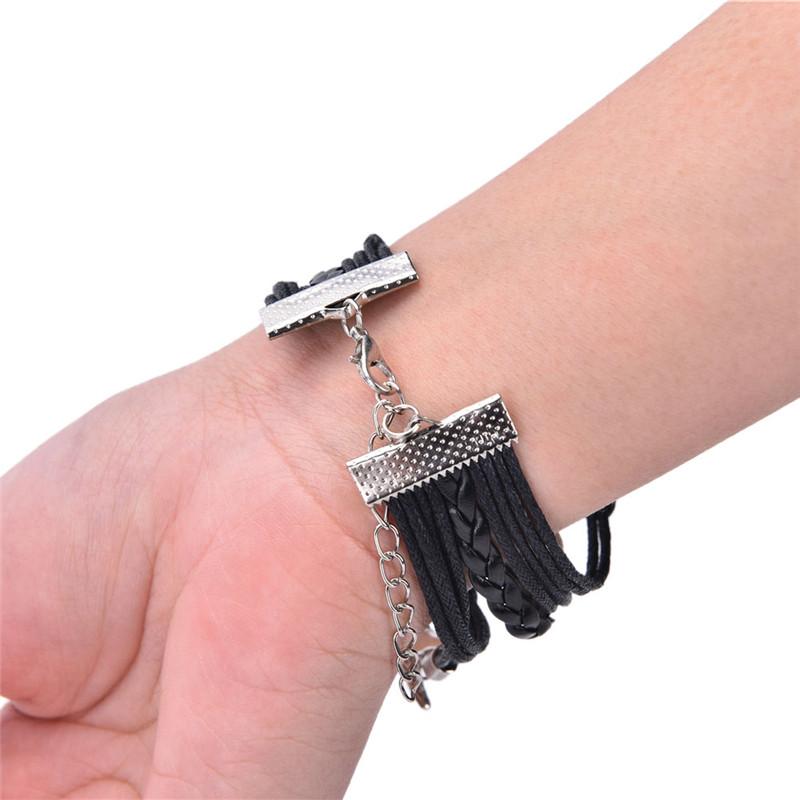 Music Note Anchor Two Birds Eight Charms Bracelet - Artistic Pod