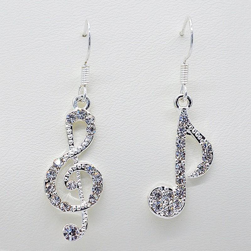 Bling Bling Music Notes Lady Hook Earring - Artistic Pod Review
