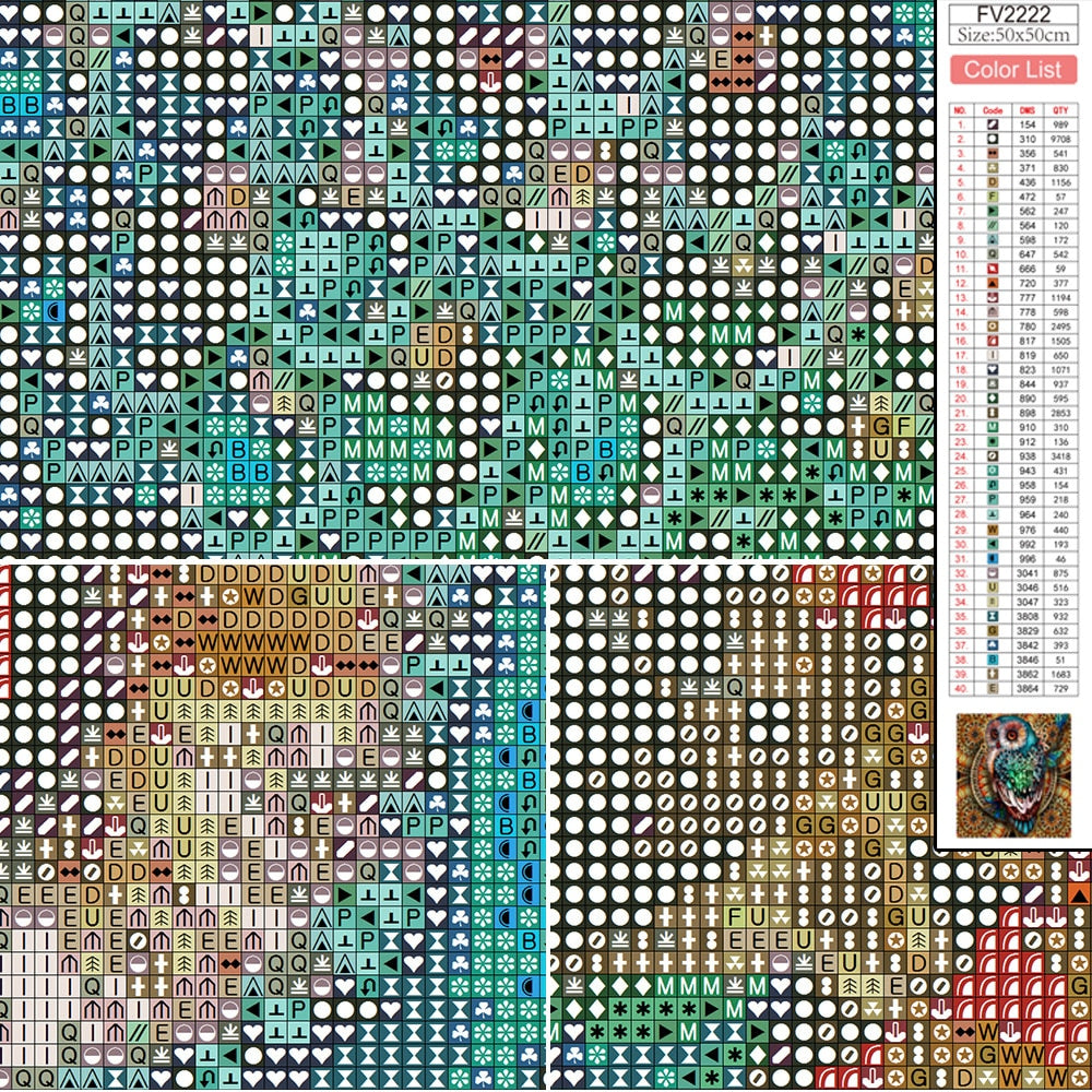 Colorful Owl DIY Diamond Painting