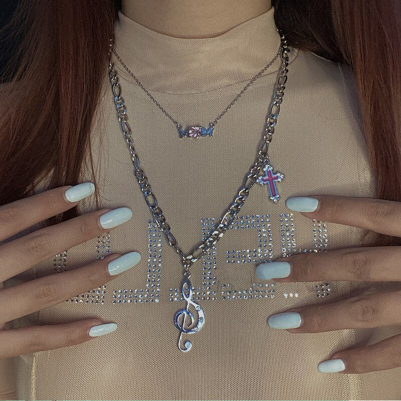 Music Notes Double Layer Necklace