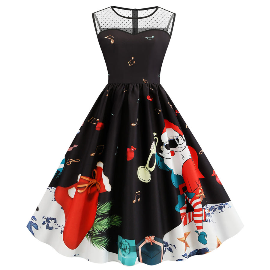 Elegant Music Notes Christmas Dress