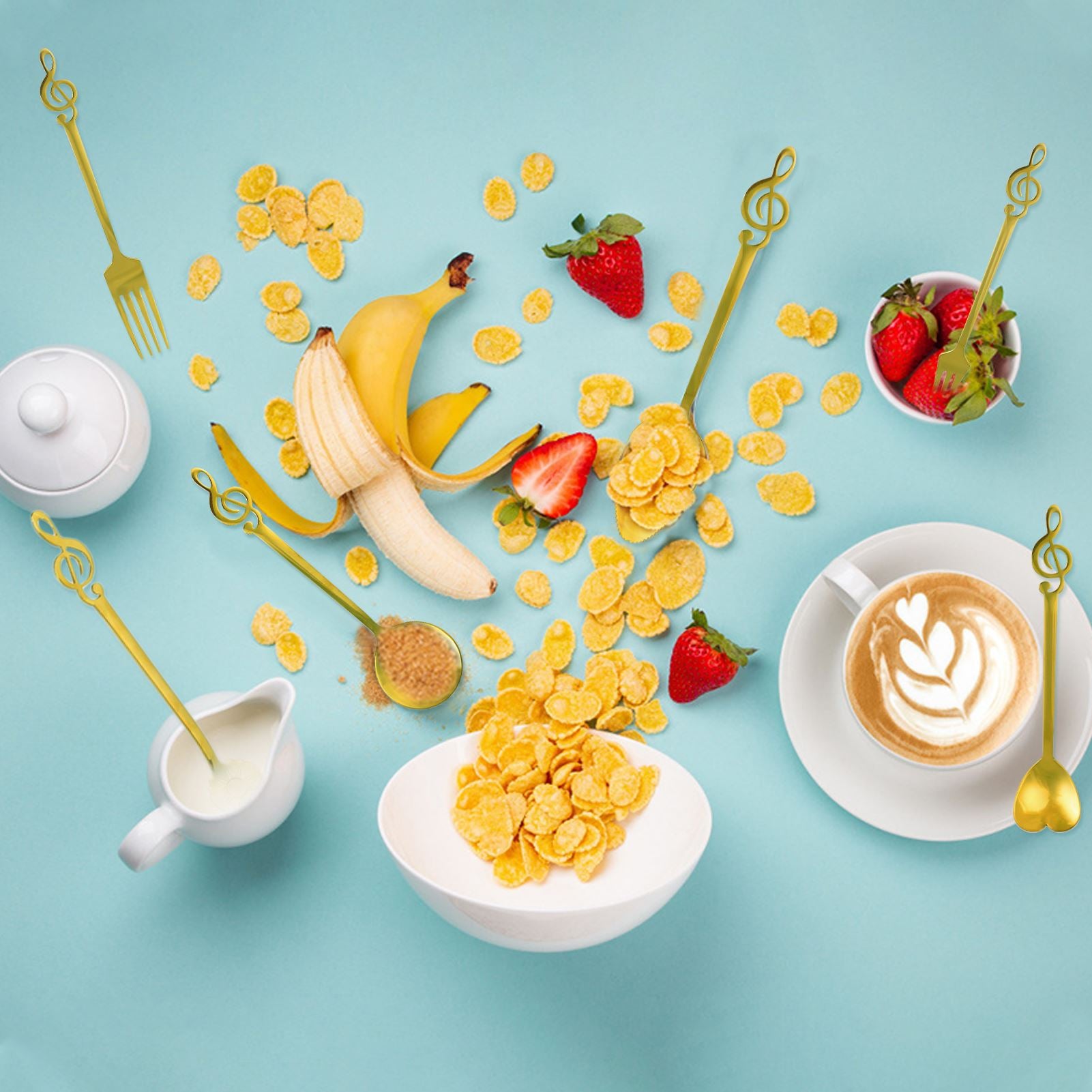 Golden Treble Clef Spoon Set