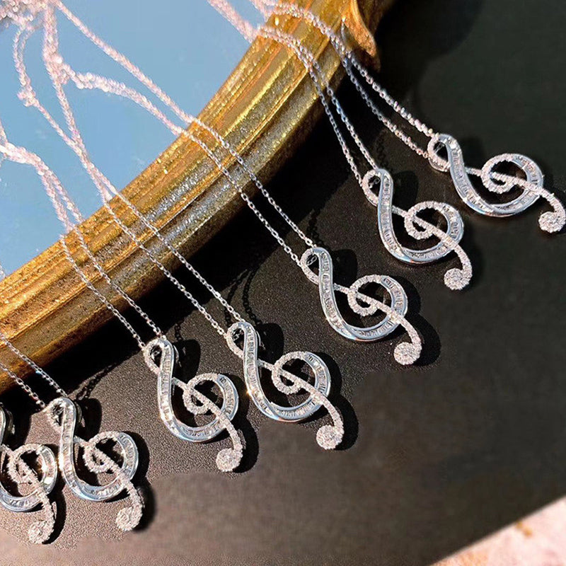 Music Symbol Crystal Necklace