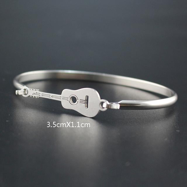 Stainless Steel Music Guitar Bracelet