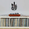 Electric Guitar Skeleton Vinyl Record Wall Clock