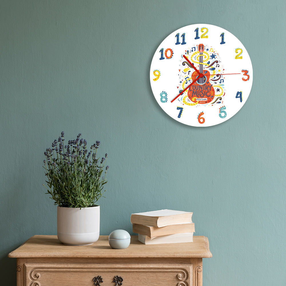 Acoustic Guitar Art Wall Clock - { shop_name }} - Review
