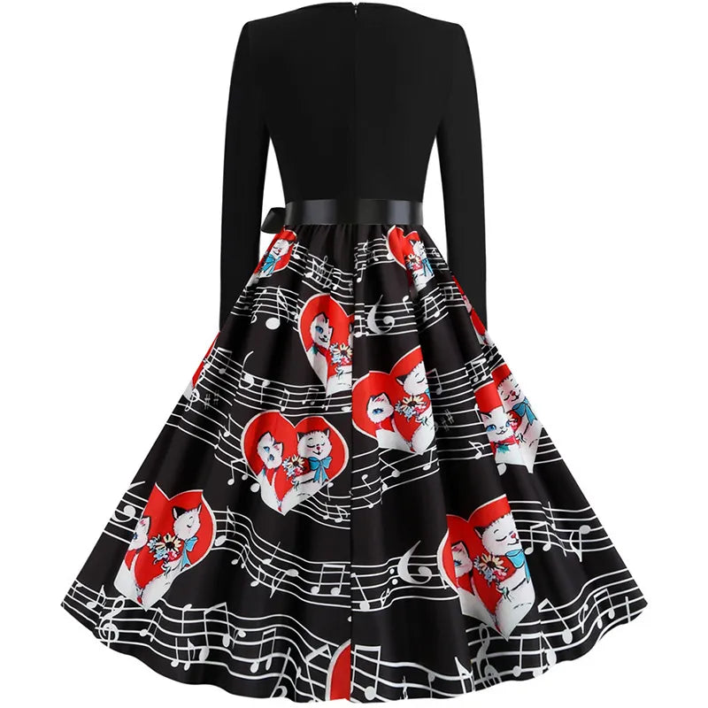 Elegant V-neck Music Dress Collection