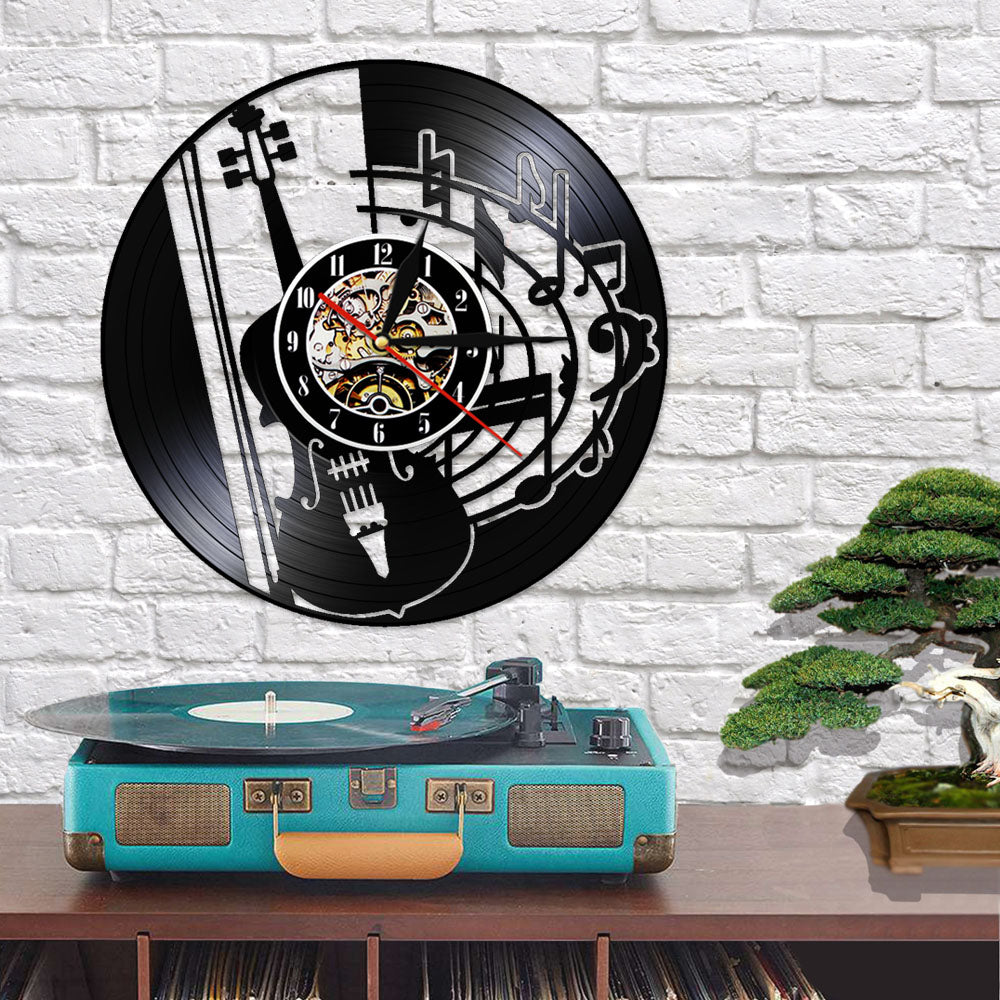 Vintage Music Notes Violin Wall Clock