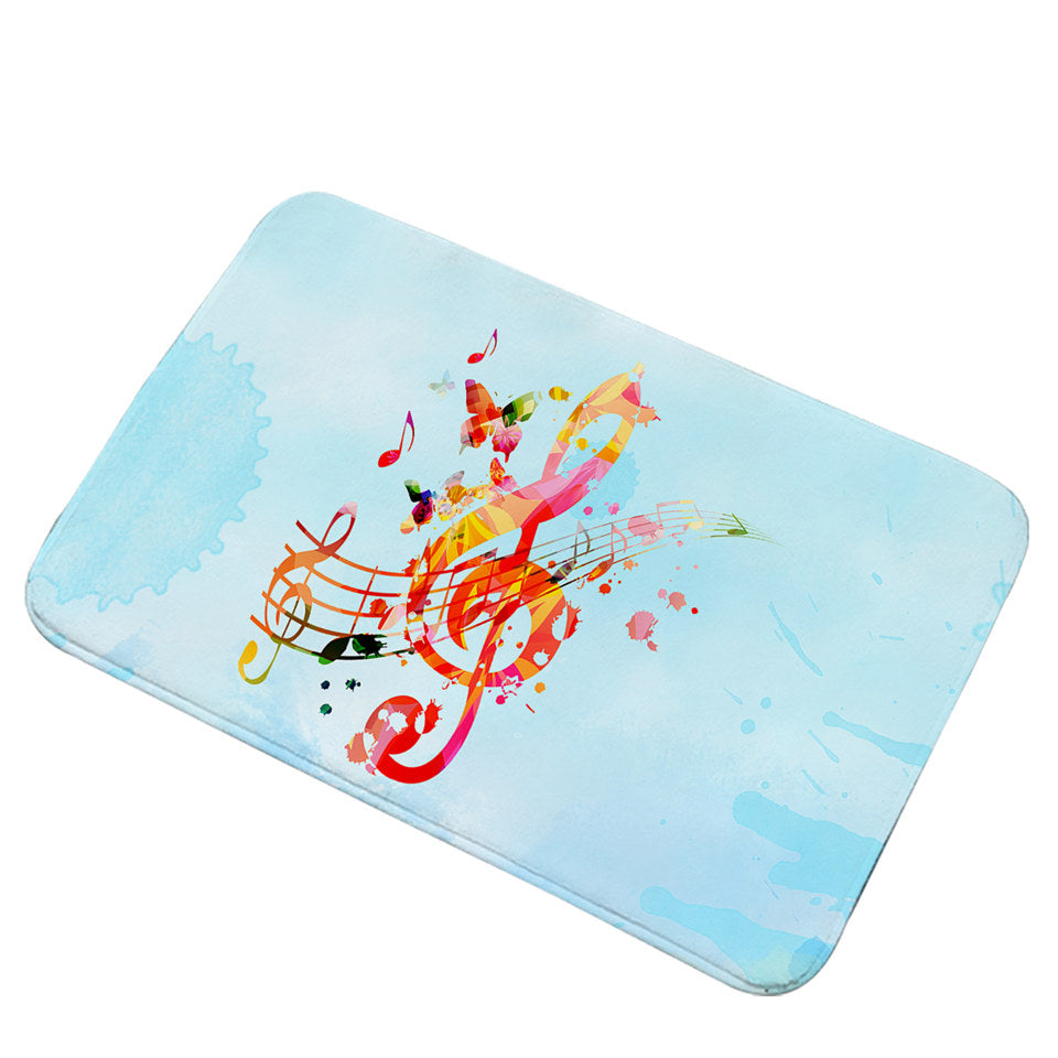 Music Note Light Blue Carpet