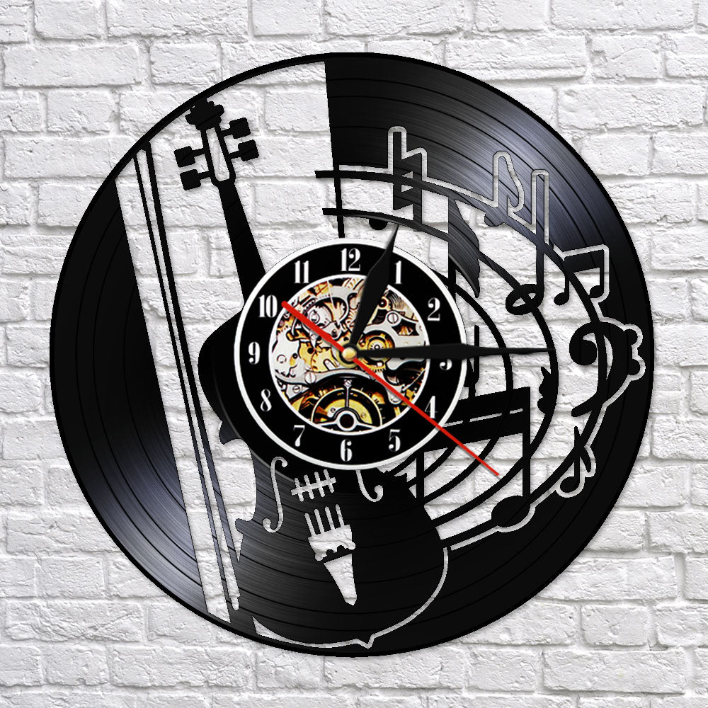 Vintage Music Notes Violin Wall Clock