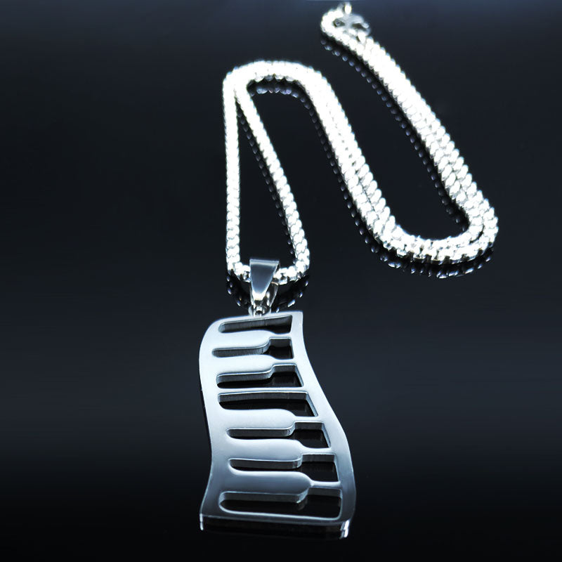 Piano Keys Silver Necklace