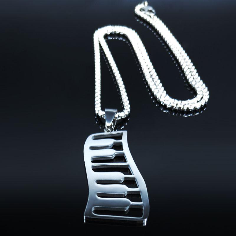 Free - Piano Keys Silver Necklace