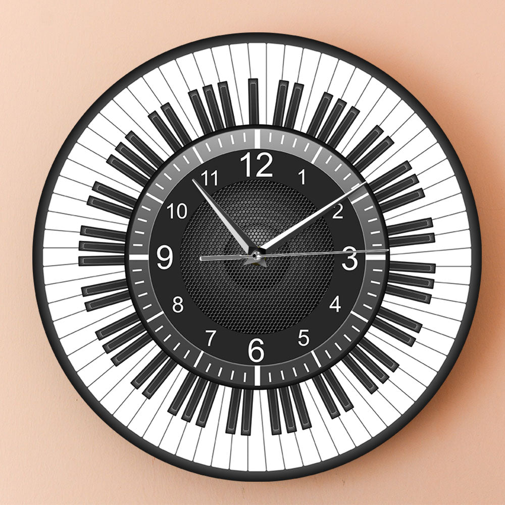 Speaker Piano Keys Pattern Wall Clock