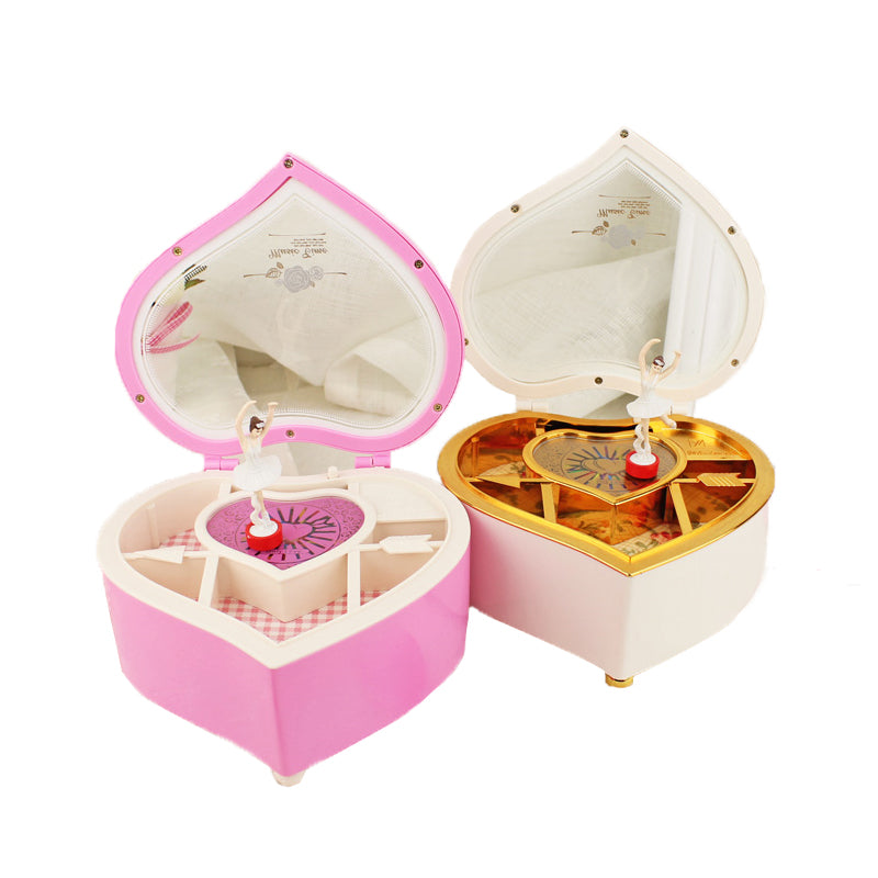 Heart Shape Dancing Ballerina Music Box