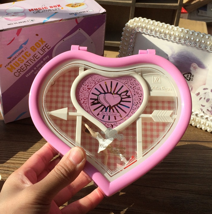 Heart Shape Dancing Ballerina Music Box
