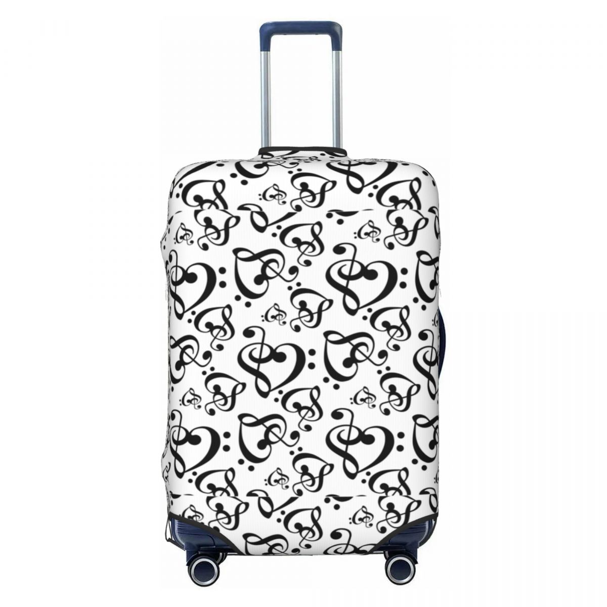 Music Heart White Luggage Cover