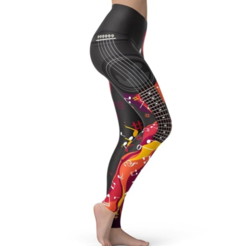Piano Keys and Music Notes Leggings