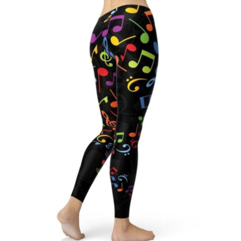 Piano Keys and Music Notes Leggings