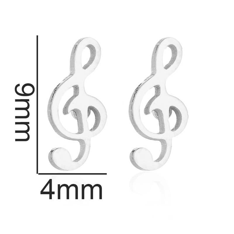 Stainless Music Notes Earrings