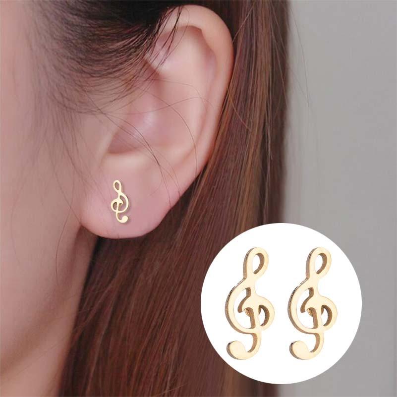 Stainless Music Notes Earrings