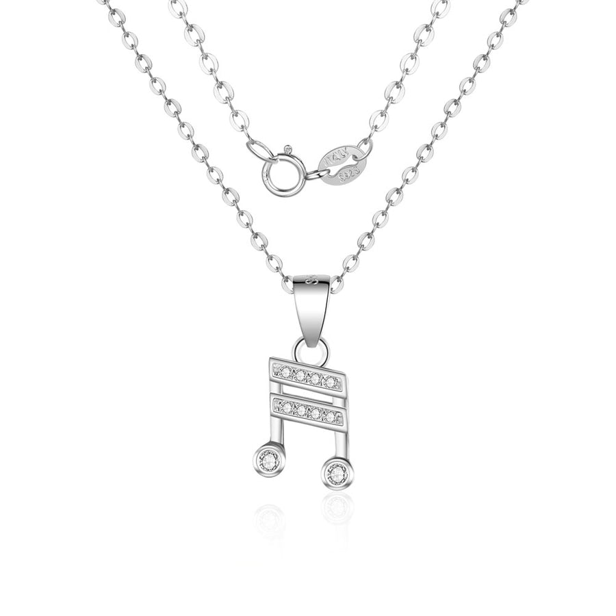 Music Notes Zircon Necklace