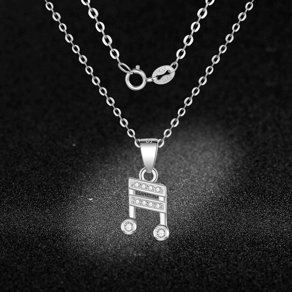 Music Notes Zircon Necklace