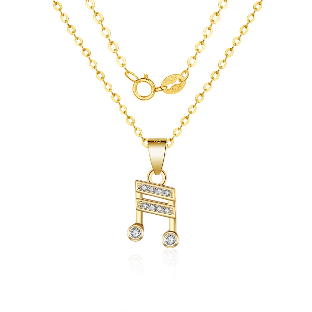 Music Notes Zircon Necklace