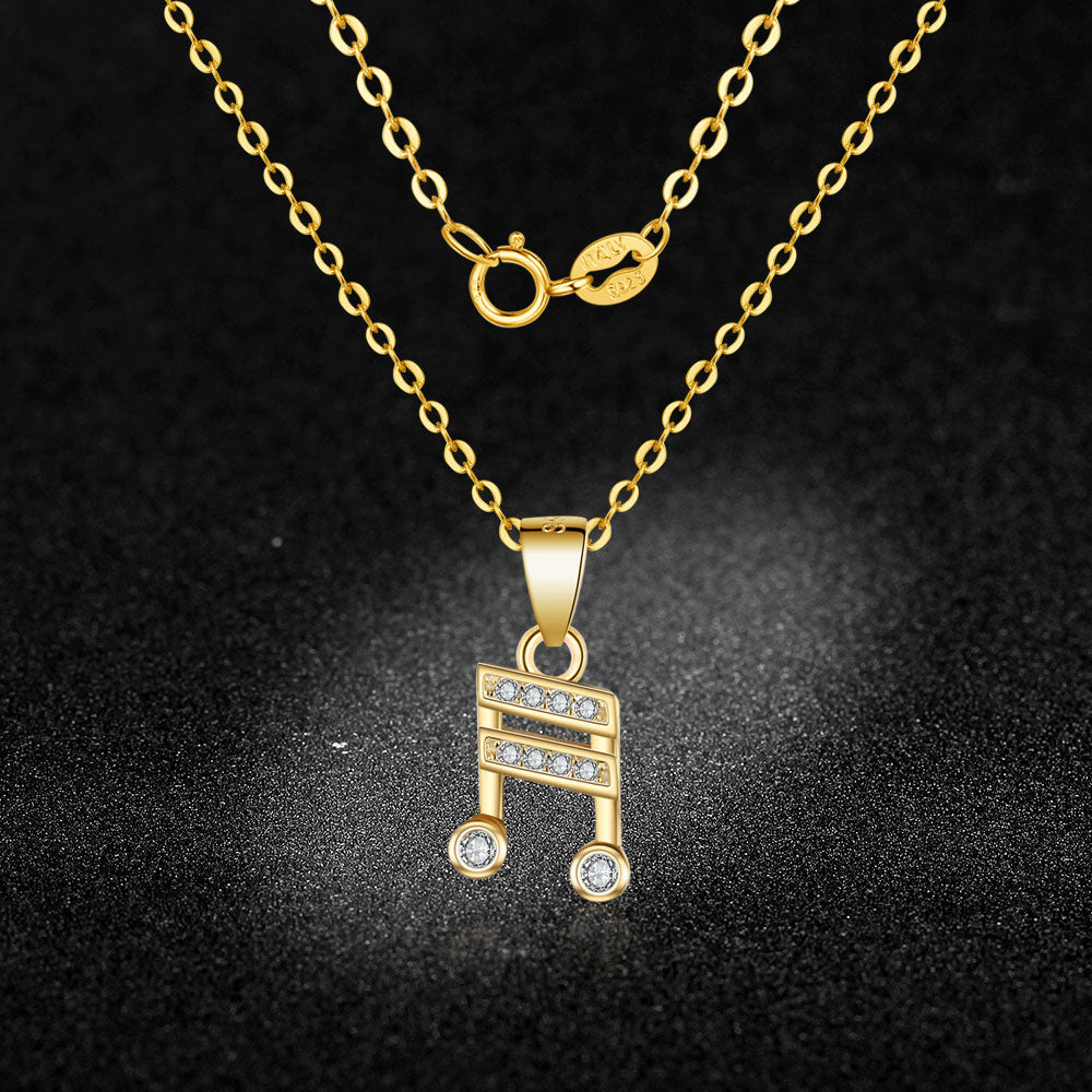 Music Notes Zircon Necklace
