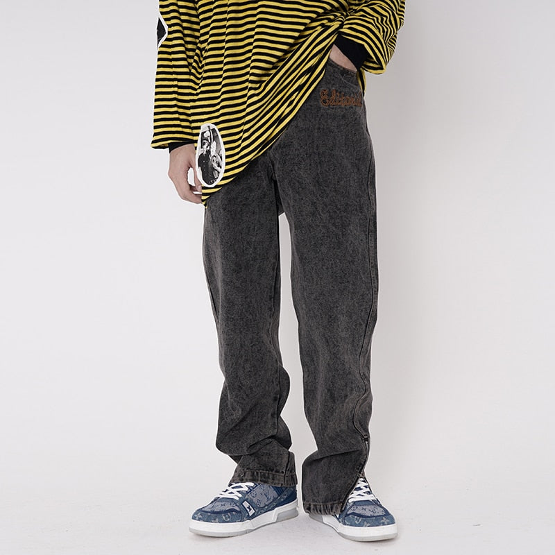 Oversize Retro Music Notes Jeans