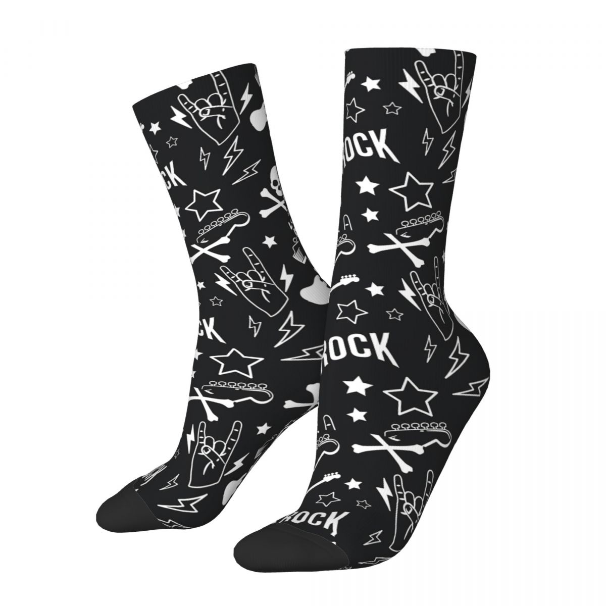 Rock Music Guitar Crew Socks