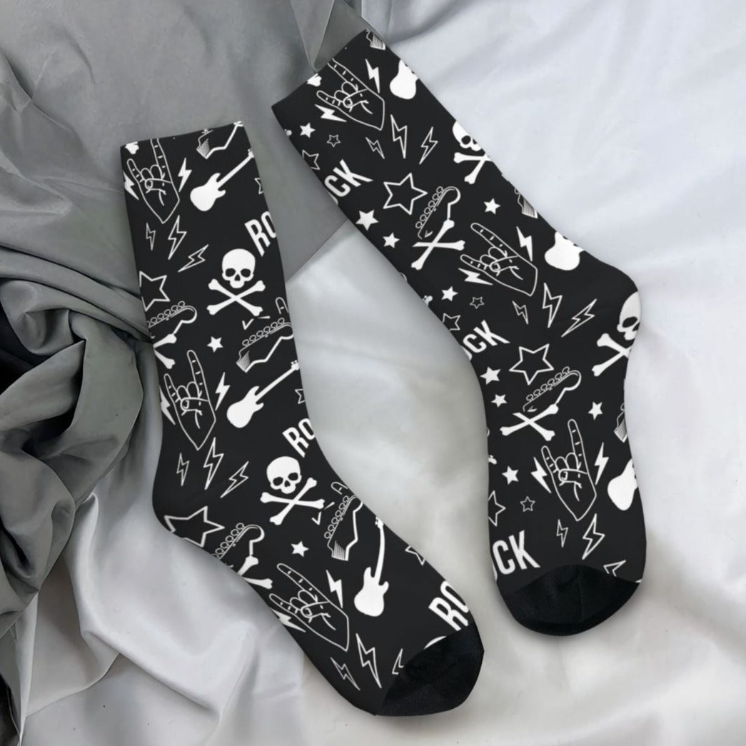 Rock Music Guitar Crew Socks