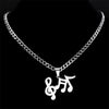 Music Note Stainless Steel Chain Necklace