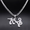 Music Note Stainless Steel Chain Necklace