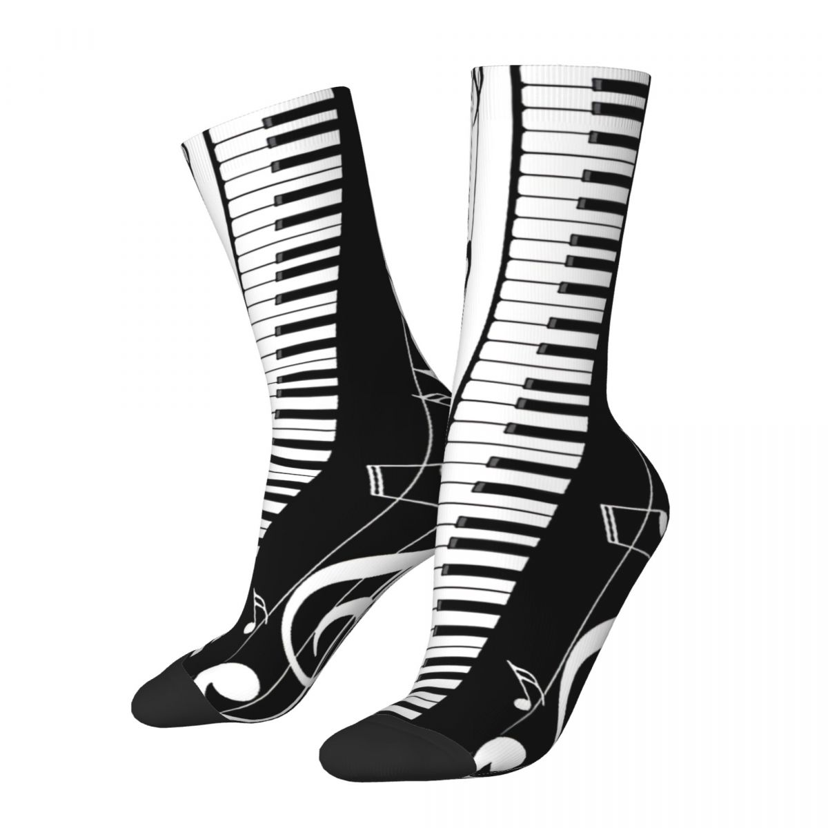 Minimalistic Piano Keys Crew Socks