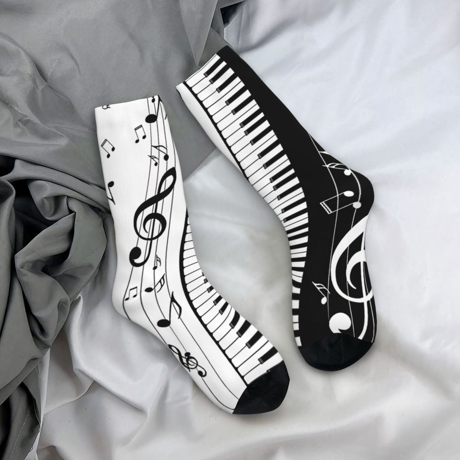 Minimalistic Piano Keys Crew Socks