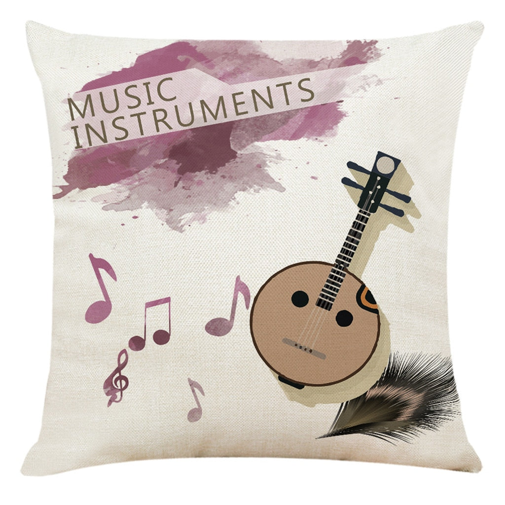 Musical Instrument Beige Pillowcase