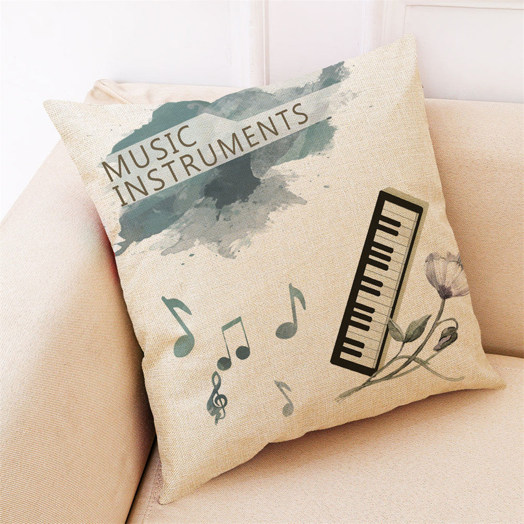 Musical Instrument Beige Pillowcase