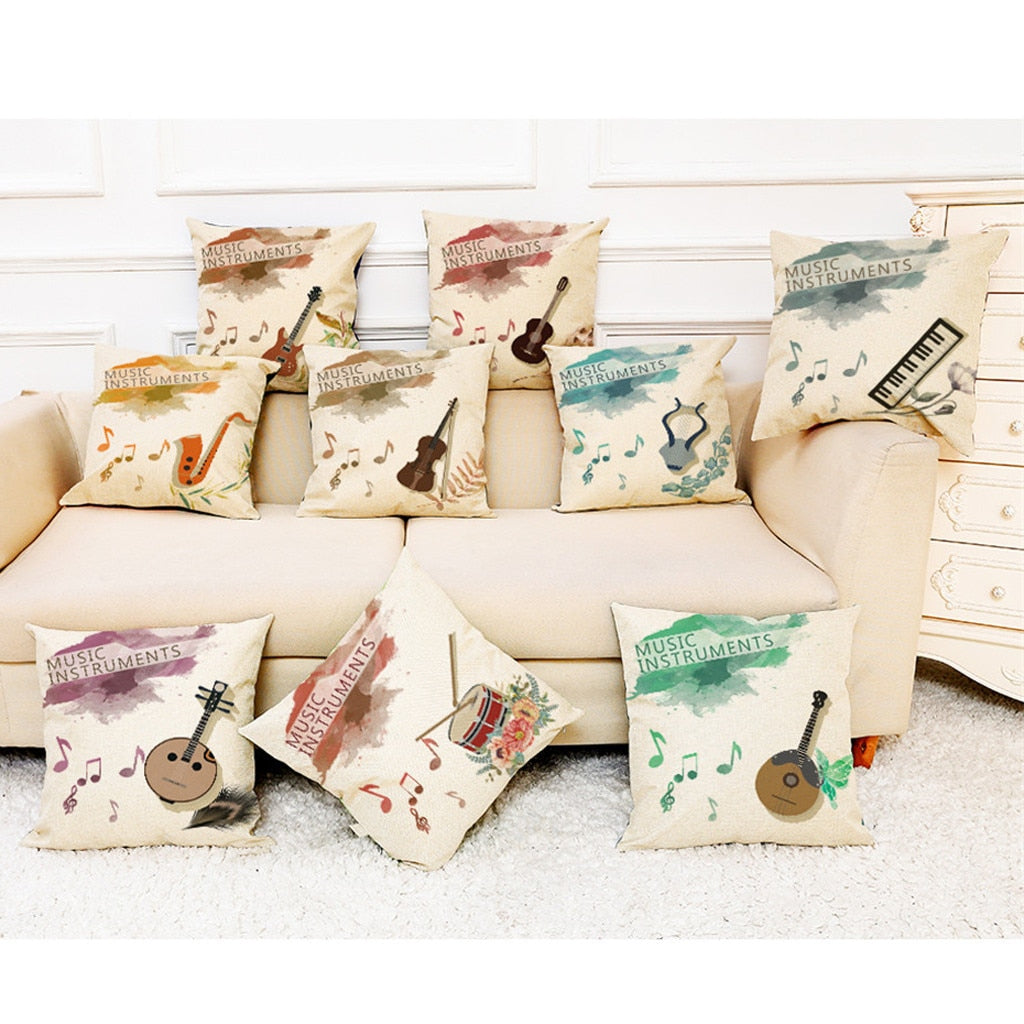 Musical Instrument Beige Pillowcase