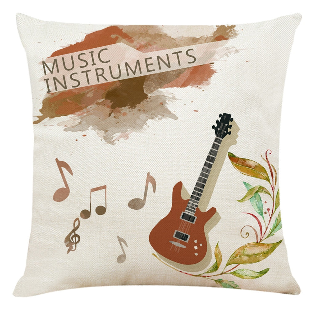 Musical Instrument Beige Pillowcase