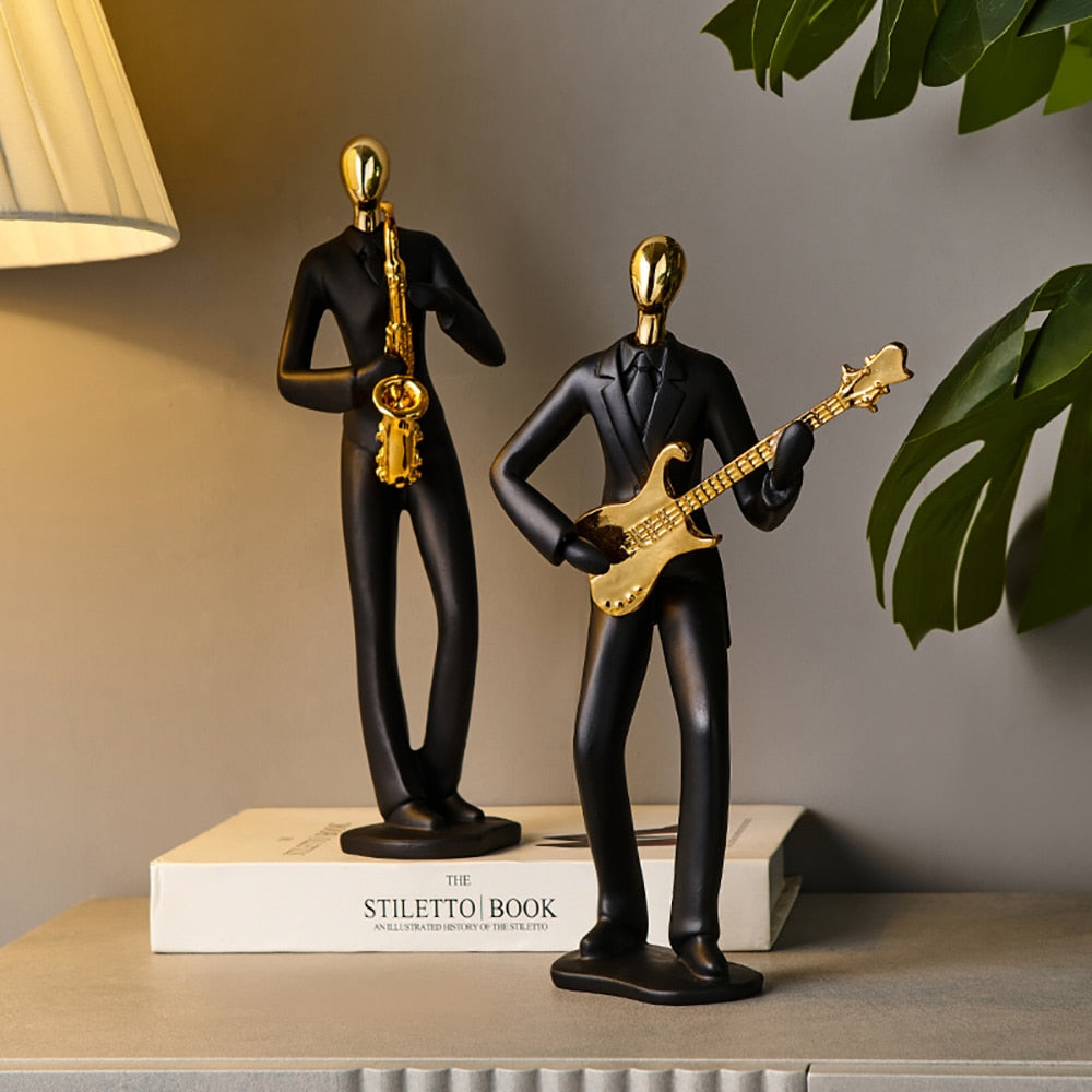 Golden/Black Musician Figurine