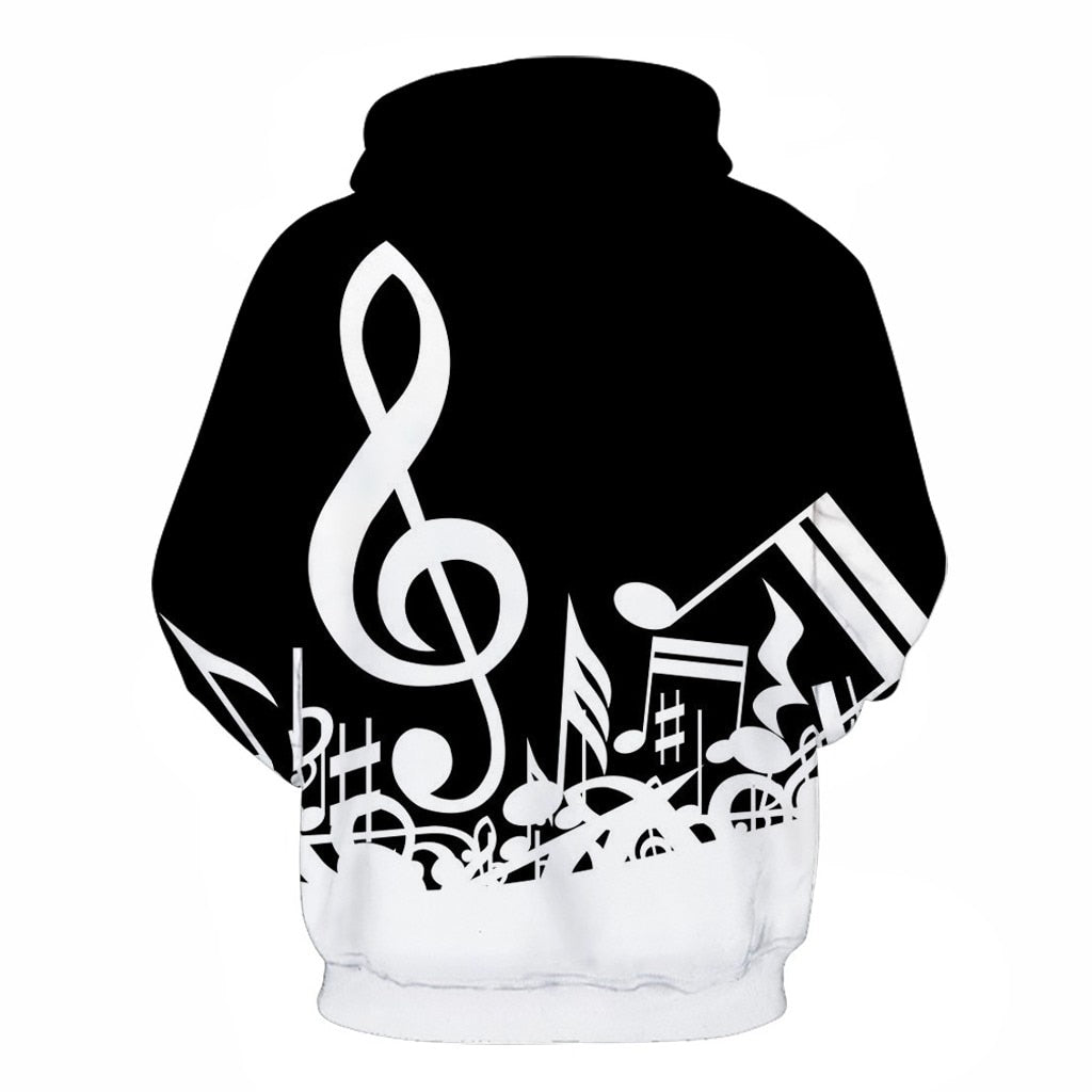Colorful Music Notes Black Hoodie