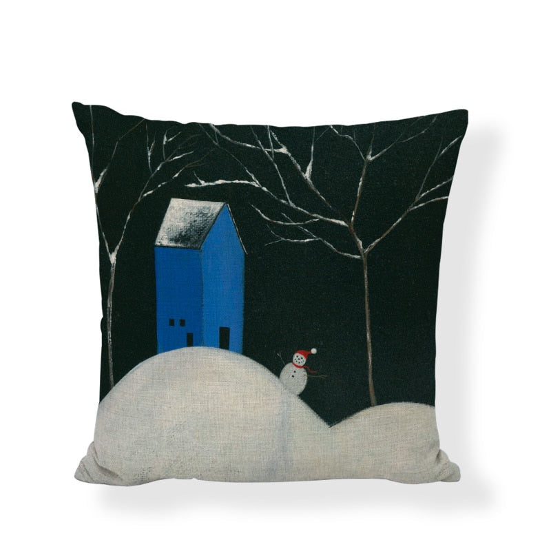Music Snowman Christmas Pillowcase