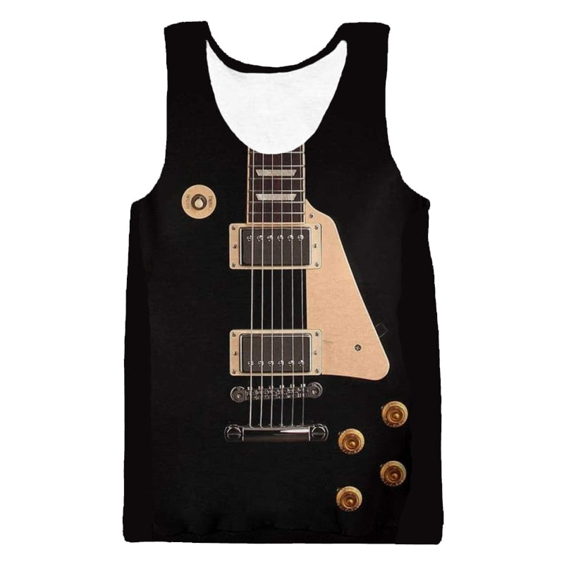 Rock Style Guitar Print Streetwear