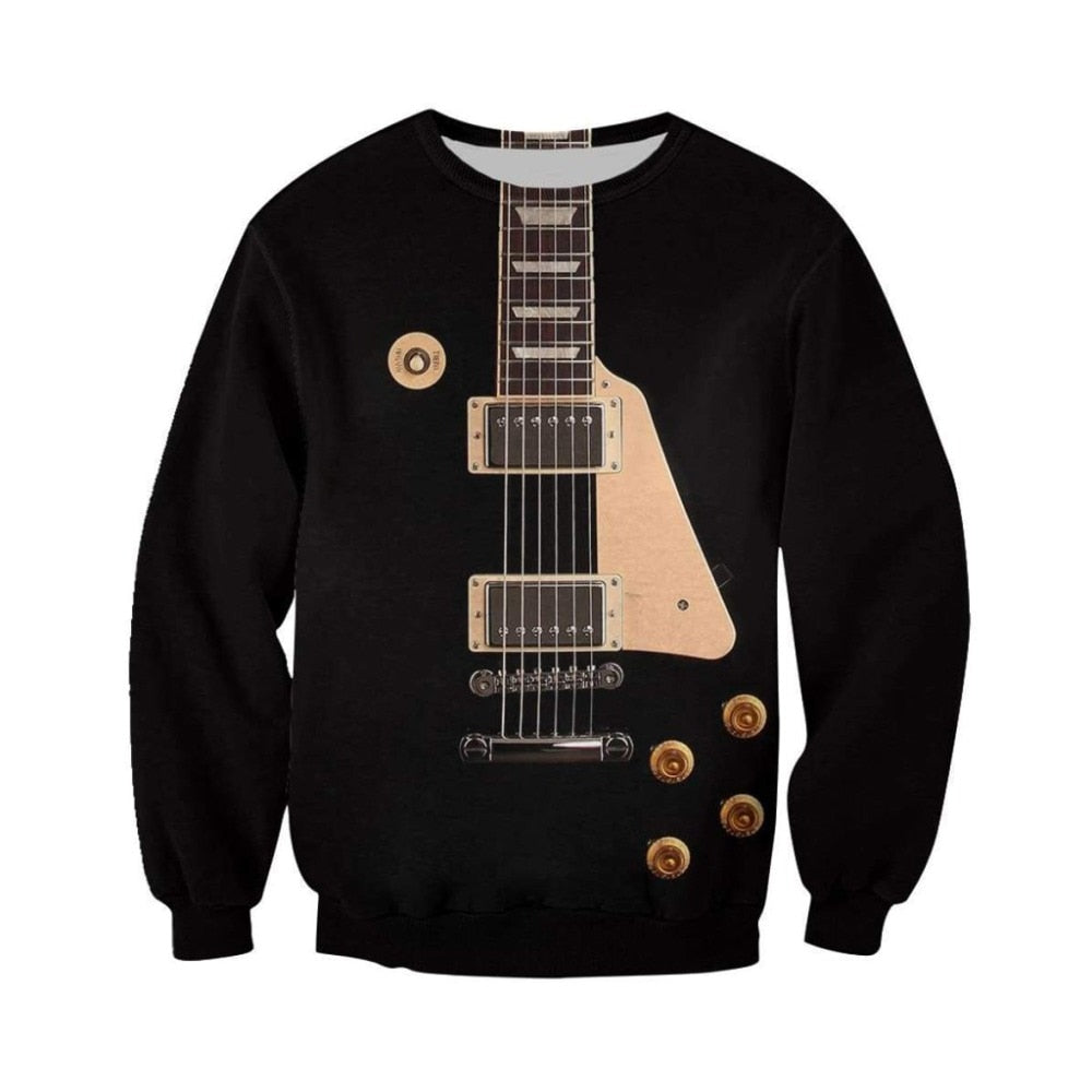 Rock Style Guitar Print Streetwear
