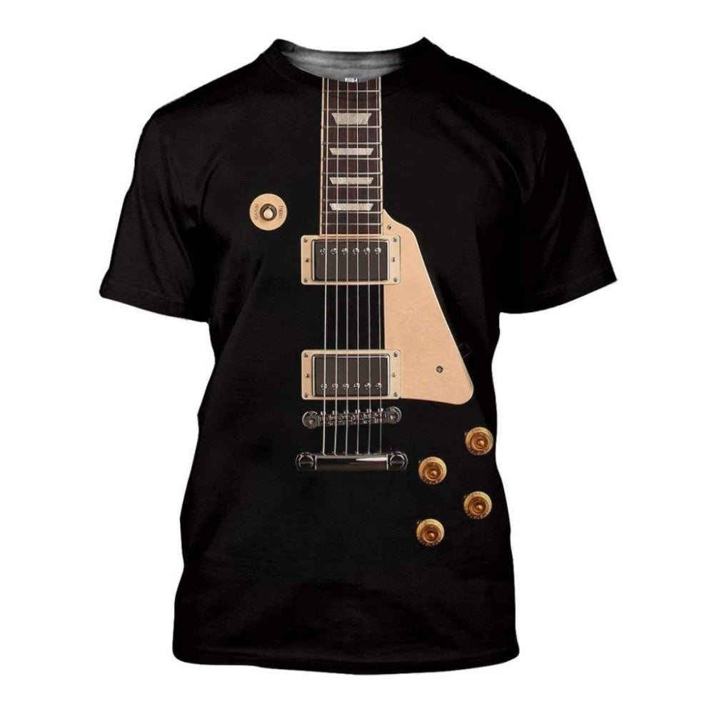 Rock Style Guitar Print Streetwear