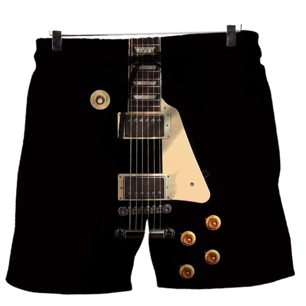 Rock Style Guitar Print Streetwear